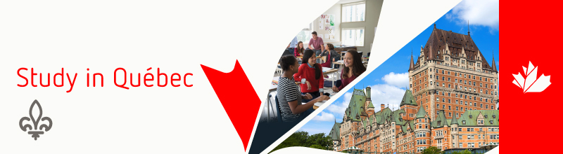 A red brick hotel against bright blue sky; Group of students work together at a table.