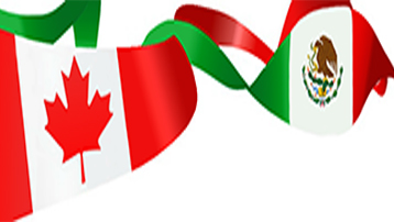 Flags of Canada and Mexico